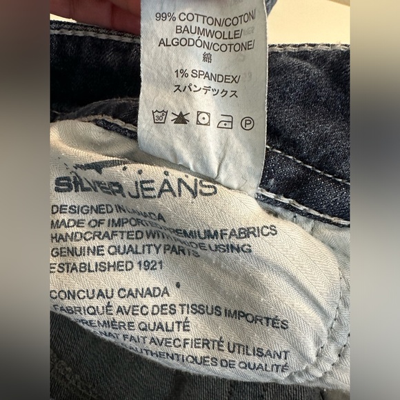 SILVER Jeans Suki Bootcut Jeans Denim Dark Wash Thick White Stitch Mid Rise - Picture 11 of 14